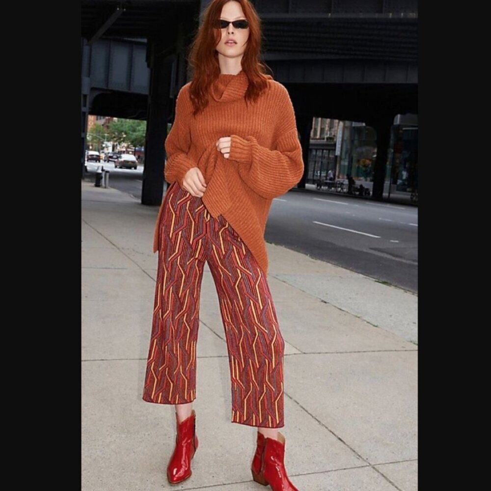 Free People Alina Pull On Cropped Wide Leg Pants S
